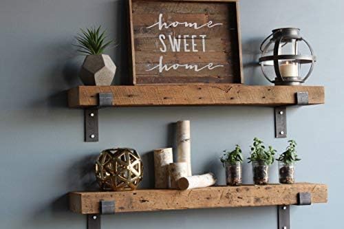 Reclaimed Wood Floating Shelves Set of Two D6461