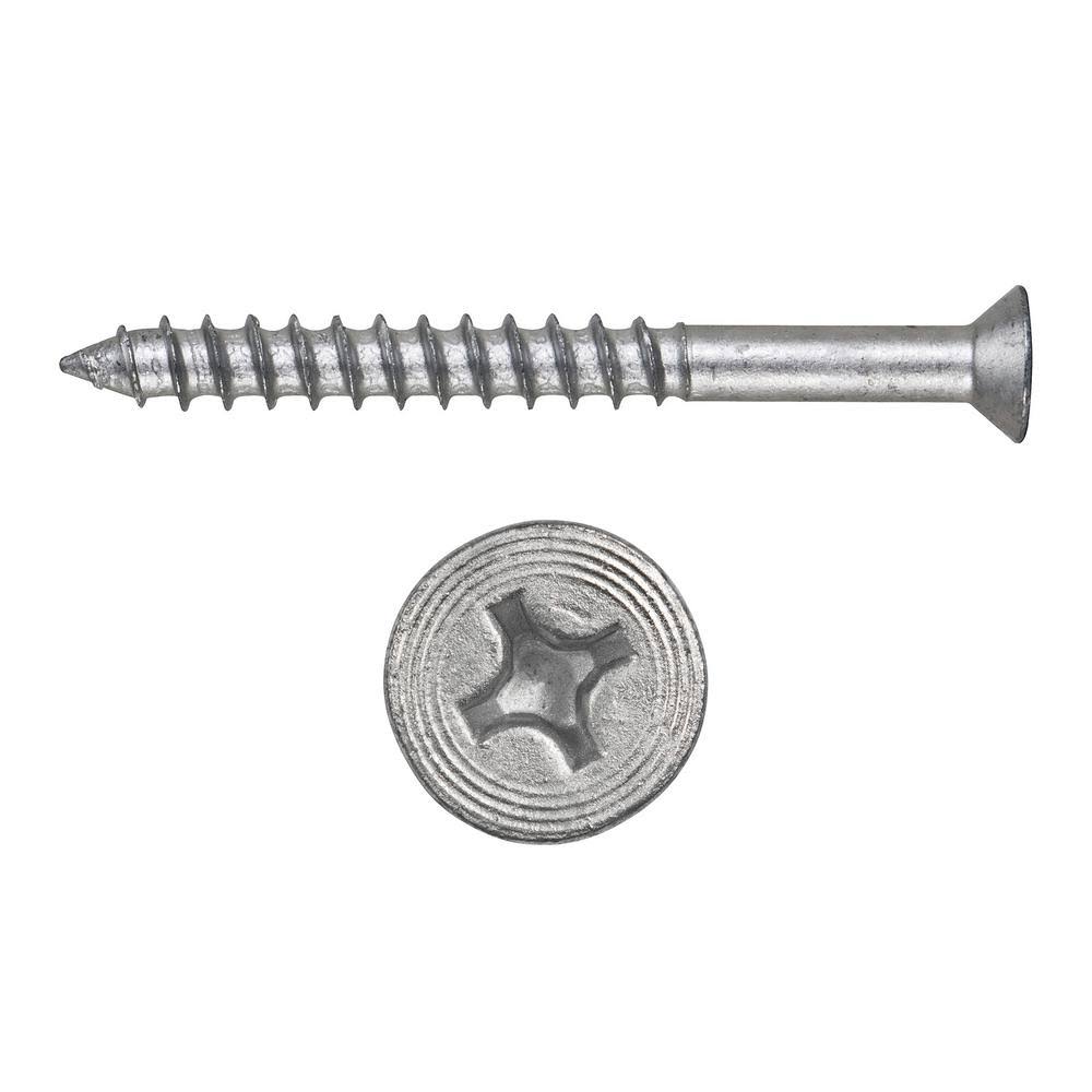 3/16 in. x 4 in. Zinc Plated Carbon Steel Phillips Flat Head Concrete Screw Anchor 100-Pack U791