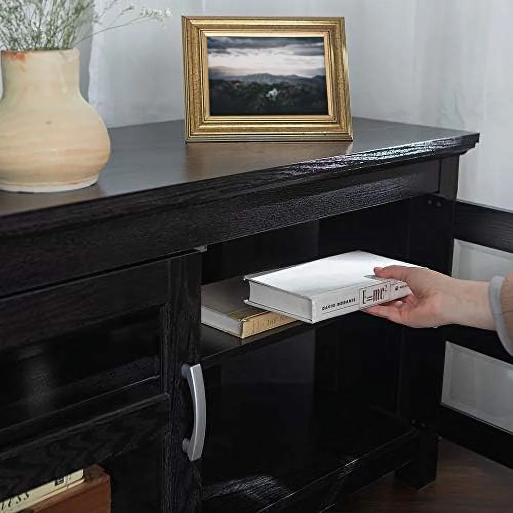2 Door Corner Wood TV Stand up to 48" 44 Inch Black A13573