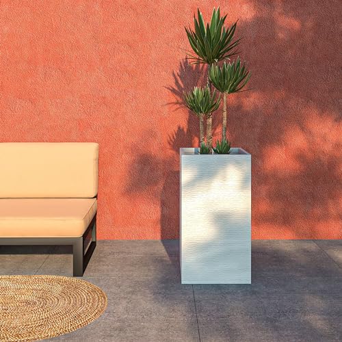 Black 31 Inch Tall Square Planter U2136