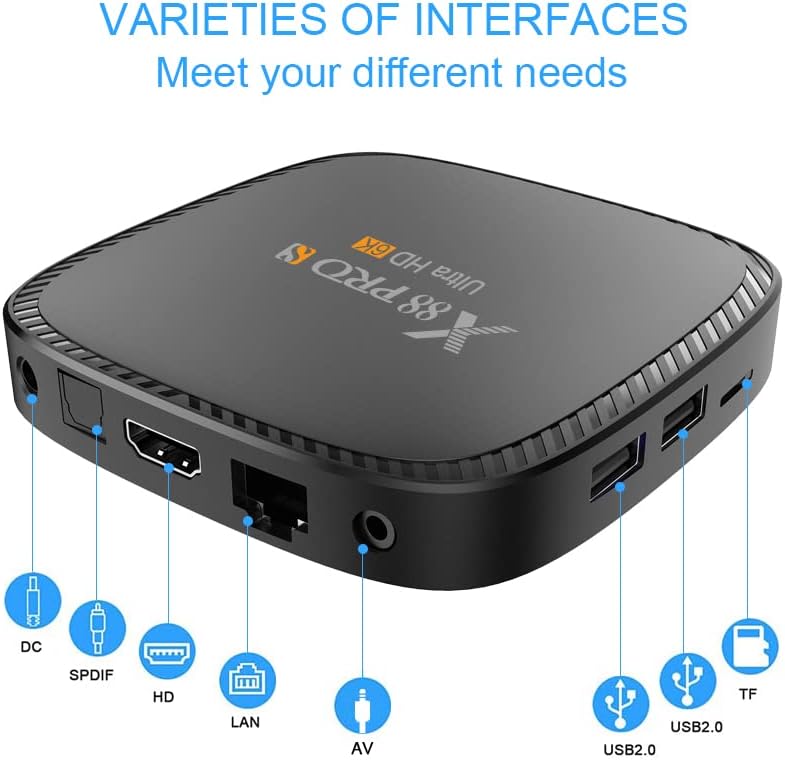 Smart TV Box with Mini Wireless Backlit Keyboard, 4G RAM 64G ROM, USB 3.0, Ultra HD 6K, HDR 10+, Dual Band WiFi, BT4.2, Android 11.0, Pack of 2 C646