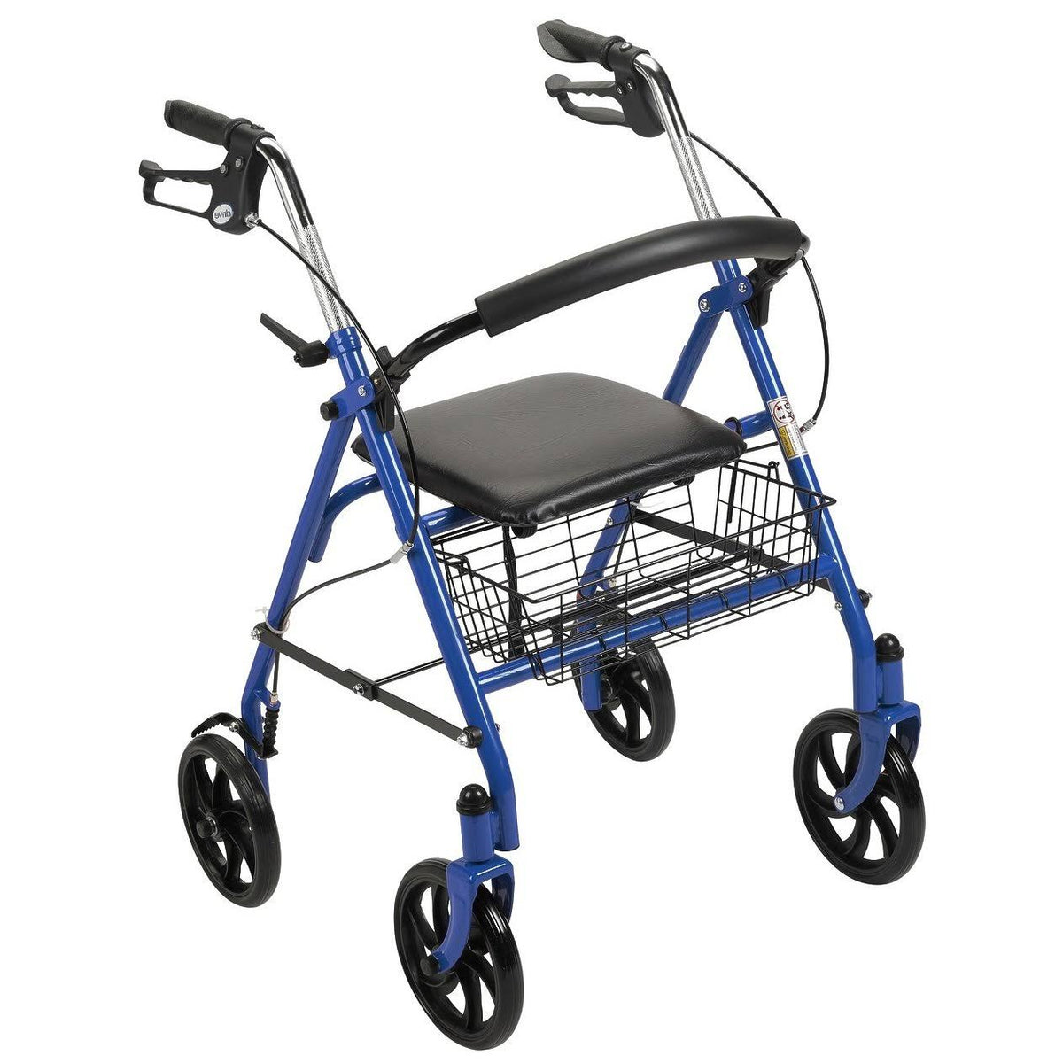 Blue 4-Wheel Rollator Walker with Removable Back Support D9728