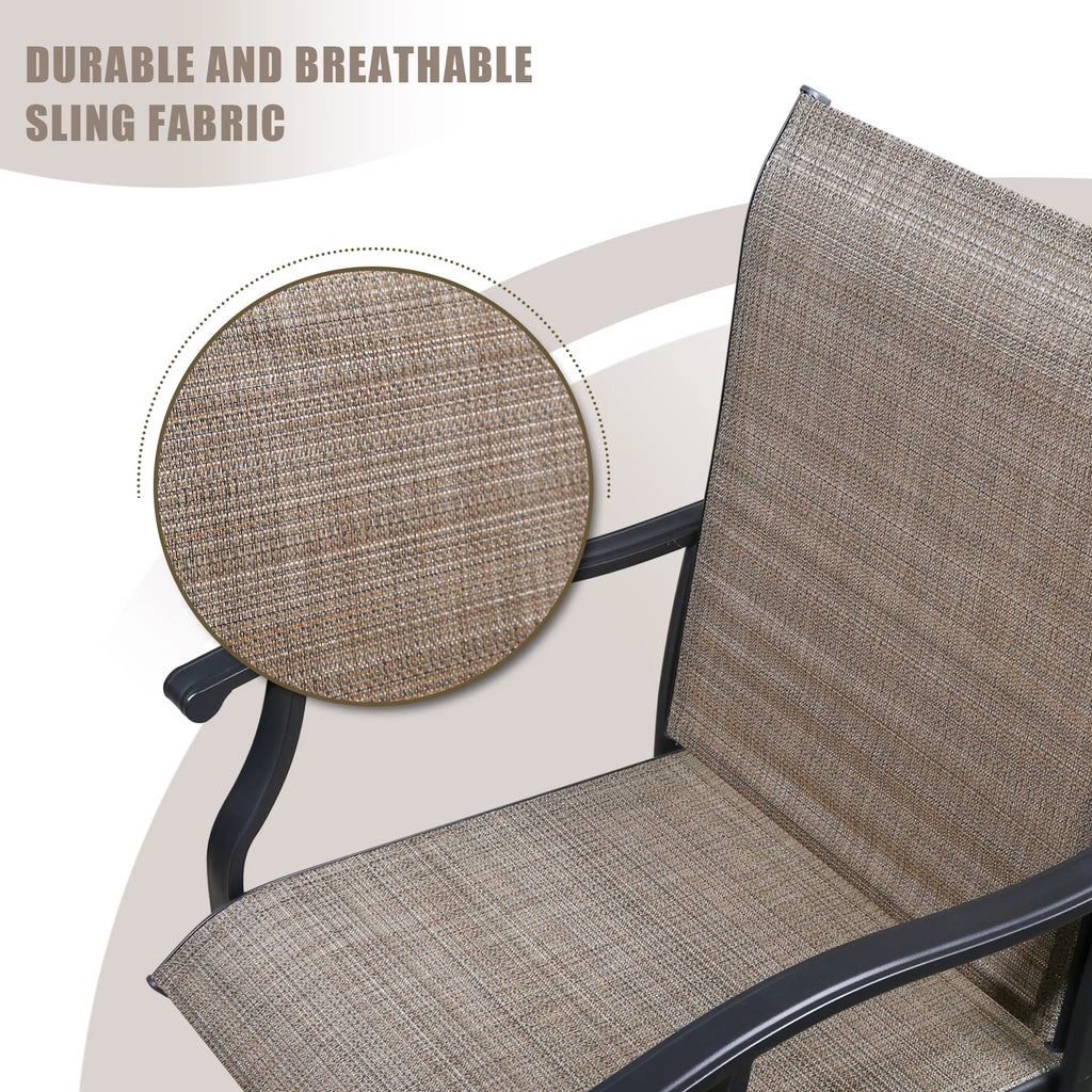 4-Piece Outdoor Swivel Bar Stools with High Back and Armrest K321472