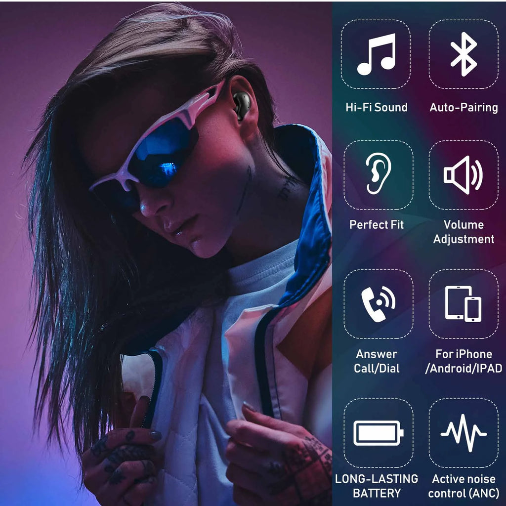 Black Bluetooth Wireless Earbuds with Microphone B9329