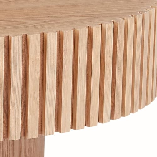 Walnut Wood Round Drum Coffee Table Y278