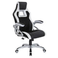 Black Chair with White Trim and Silver Base V4350