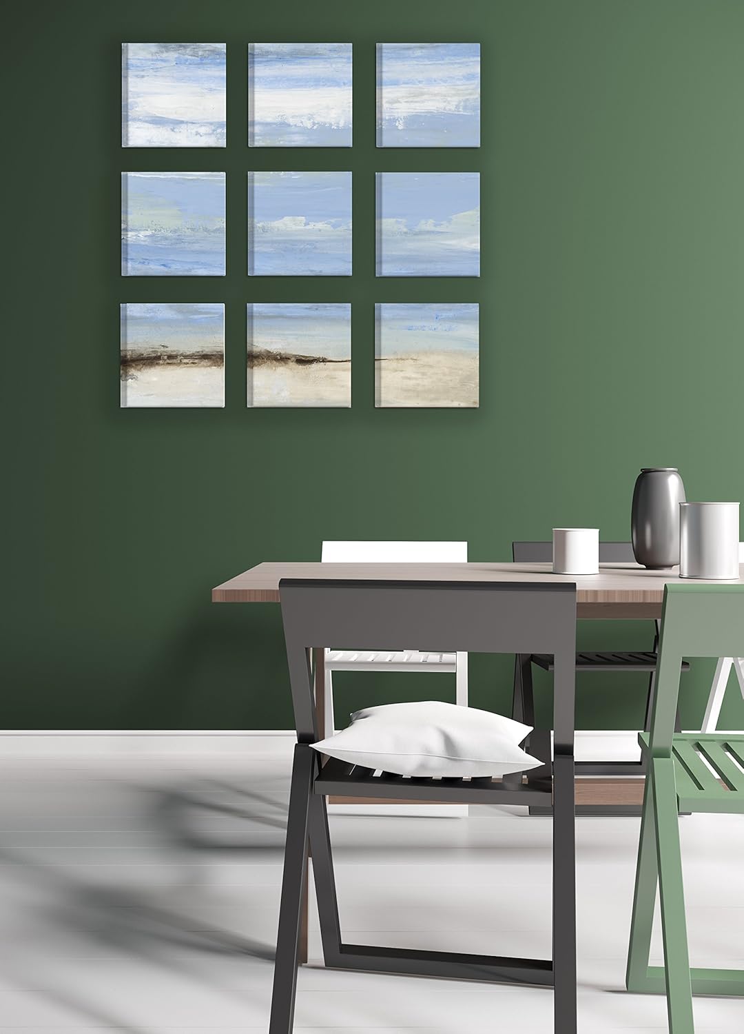 Abstract Beach Seascape 9 pc Wall Art Set E9371