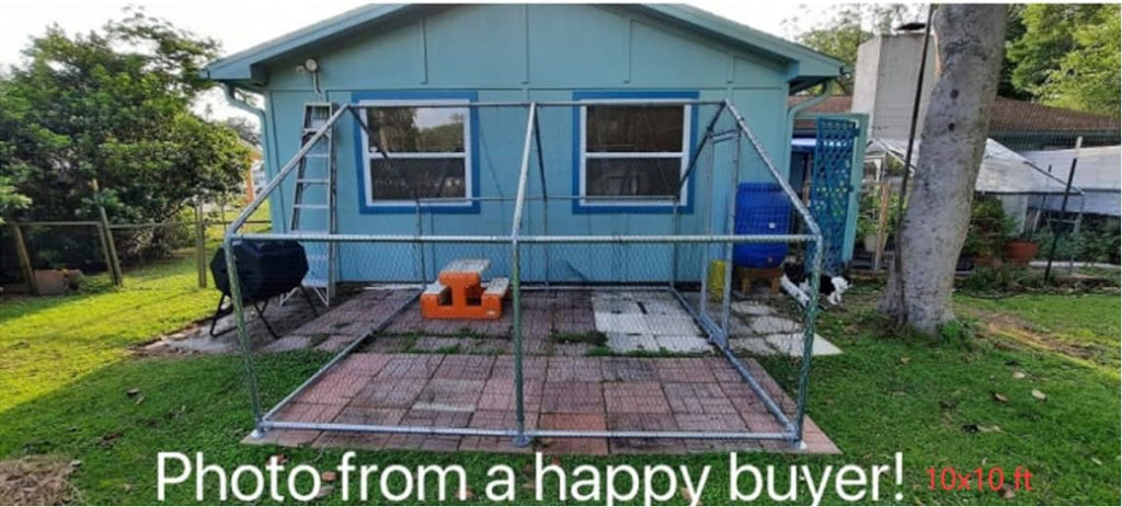 Large Metal 7x10 ft Chicken Coop Hen House Cage C69085