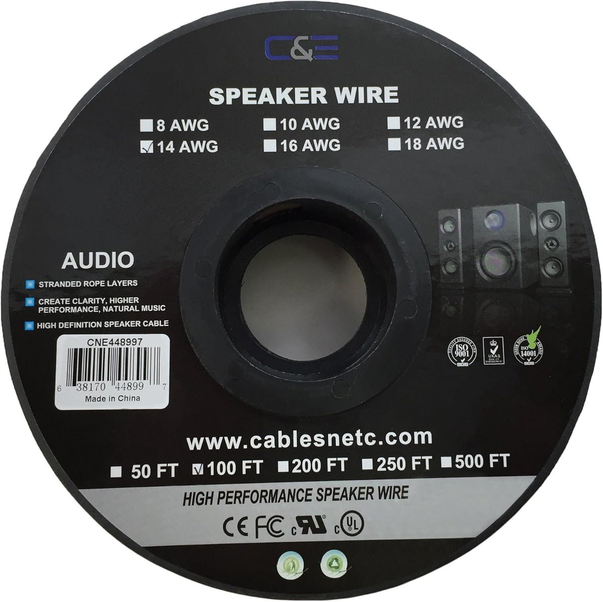 12AWG Oxygen-Free Copper Speaker Wire Cable Y8976