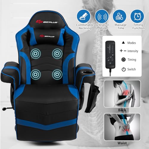 Black PU Leather Recliner Chair with Footrest and Cup Holder S937260