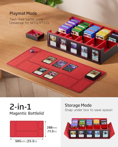 5-Row Trading Card Storage Box with Magnetic Lid B650