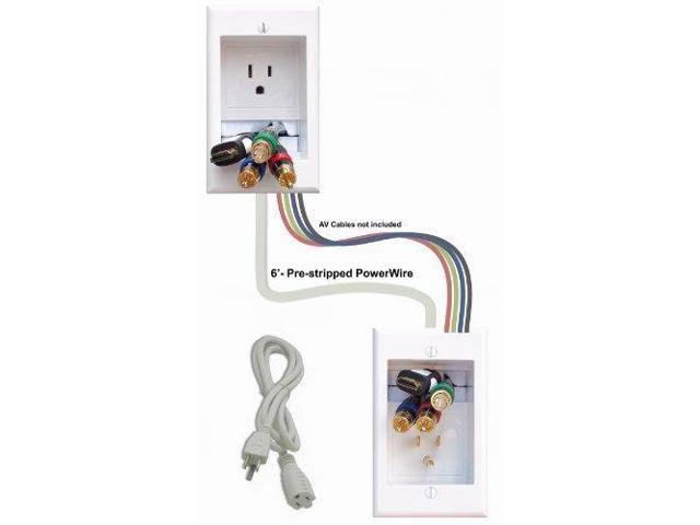 Single-Outlet Recessed In-Wall Cable Management System X44241