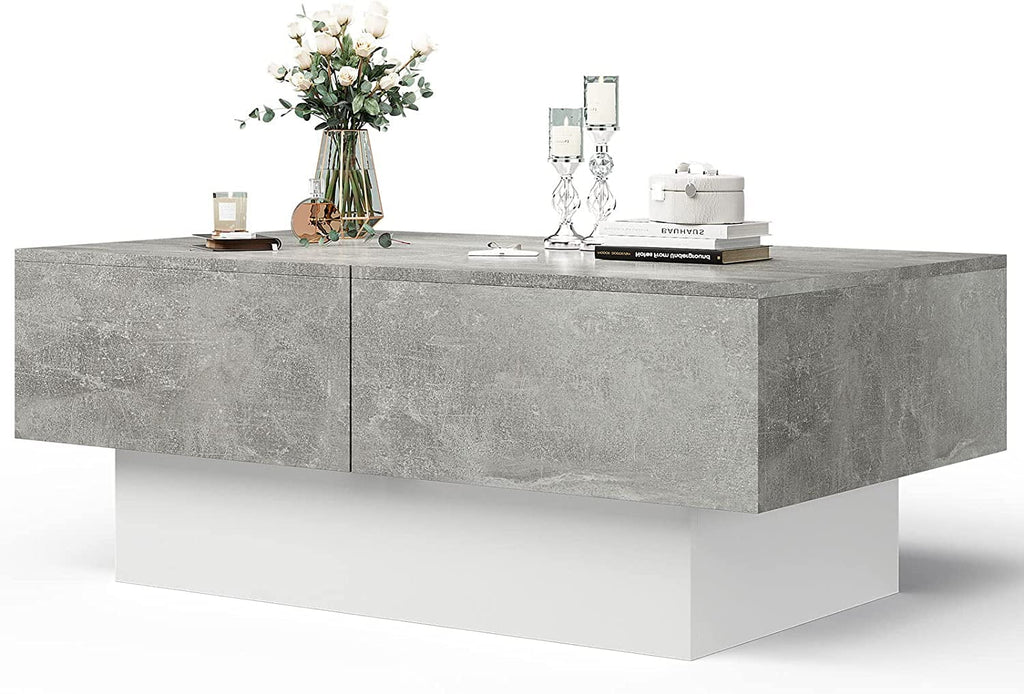 Gray Coffee Table with Sliding Top and Storage S2982