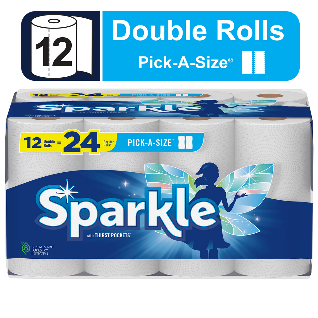White 12 Double Rolls Paper Towels U83595