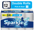 White 12 Double Rolls Paper Towels U83595
