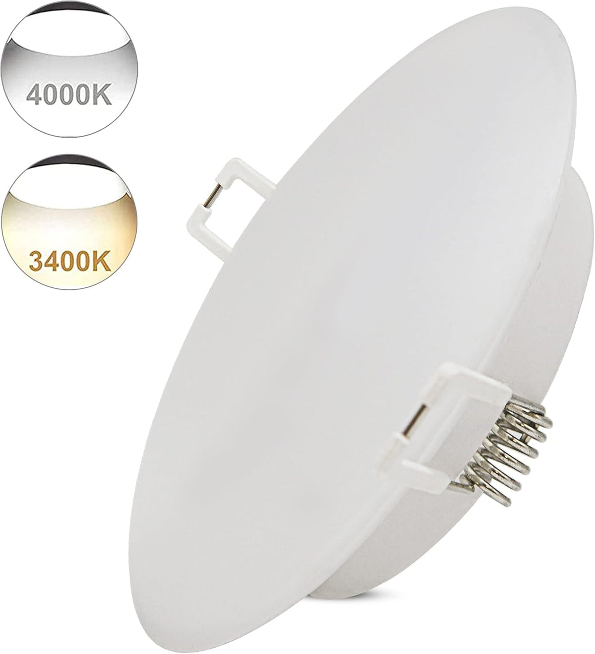 6Packs 12V LED Puck Light, 4.5-Inch Recessed Mount RV Dome Light, 4W 280LM 4000K Cool White Light, 12Volts LED Interior Light, Pack of 2 H33658