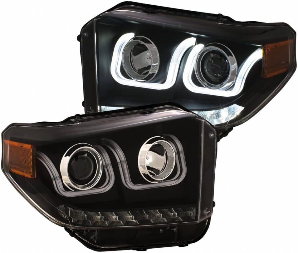 Projector Headlights with U-Bar Switchback Black S7496