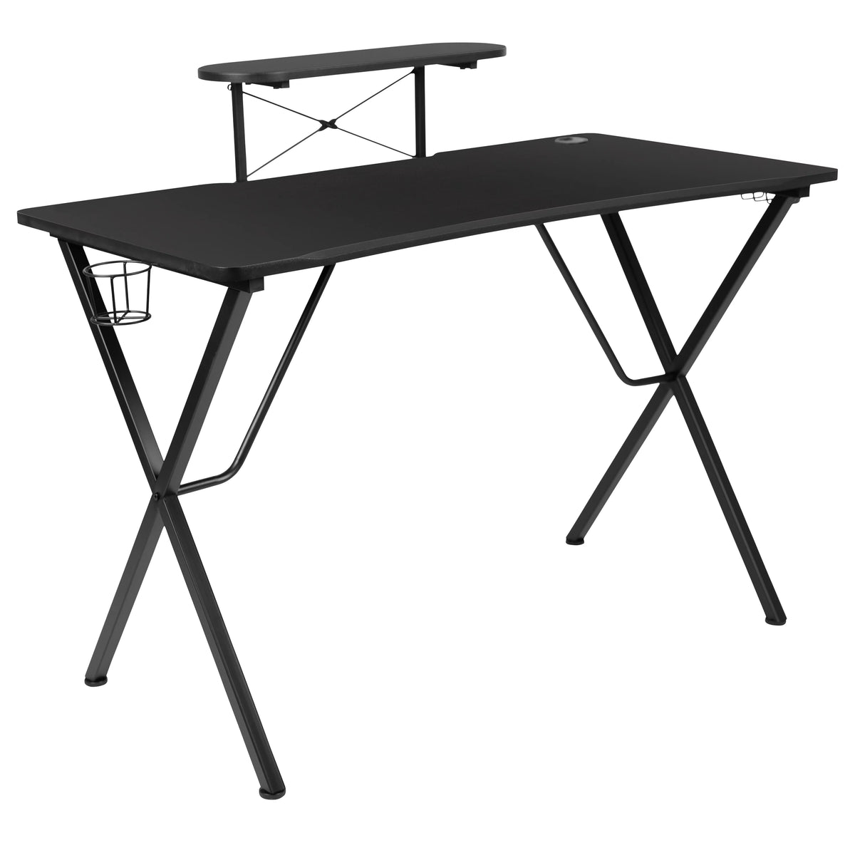 Black/Orange Gaming Desk Set with Cup Holder T87816