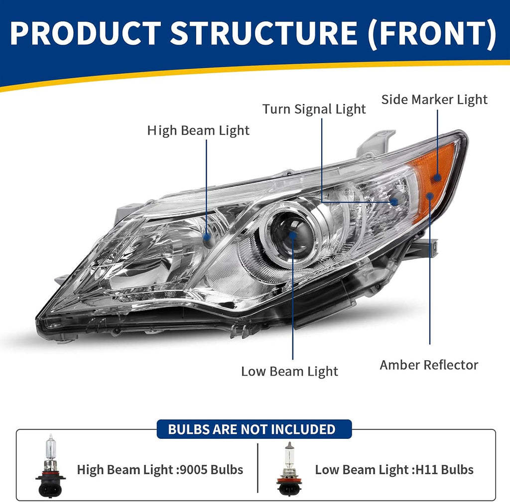 Headlight Assembly with Chrome Housing Clear Lens U3102