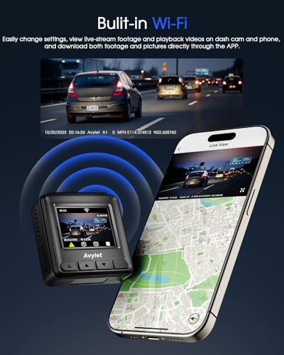 Mini Dash Cam with WiFi, 2K, WDR Night Vision, Parking Monitor U2864