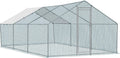 20 x 10 ft Metal Chicken Coop with Waterproof Cover V99044