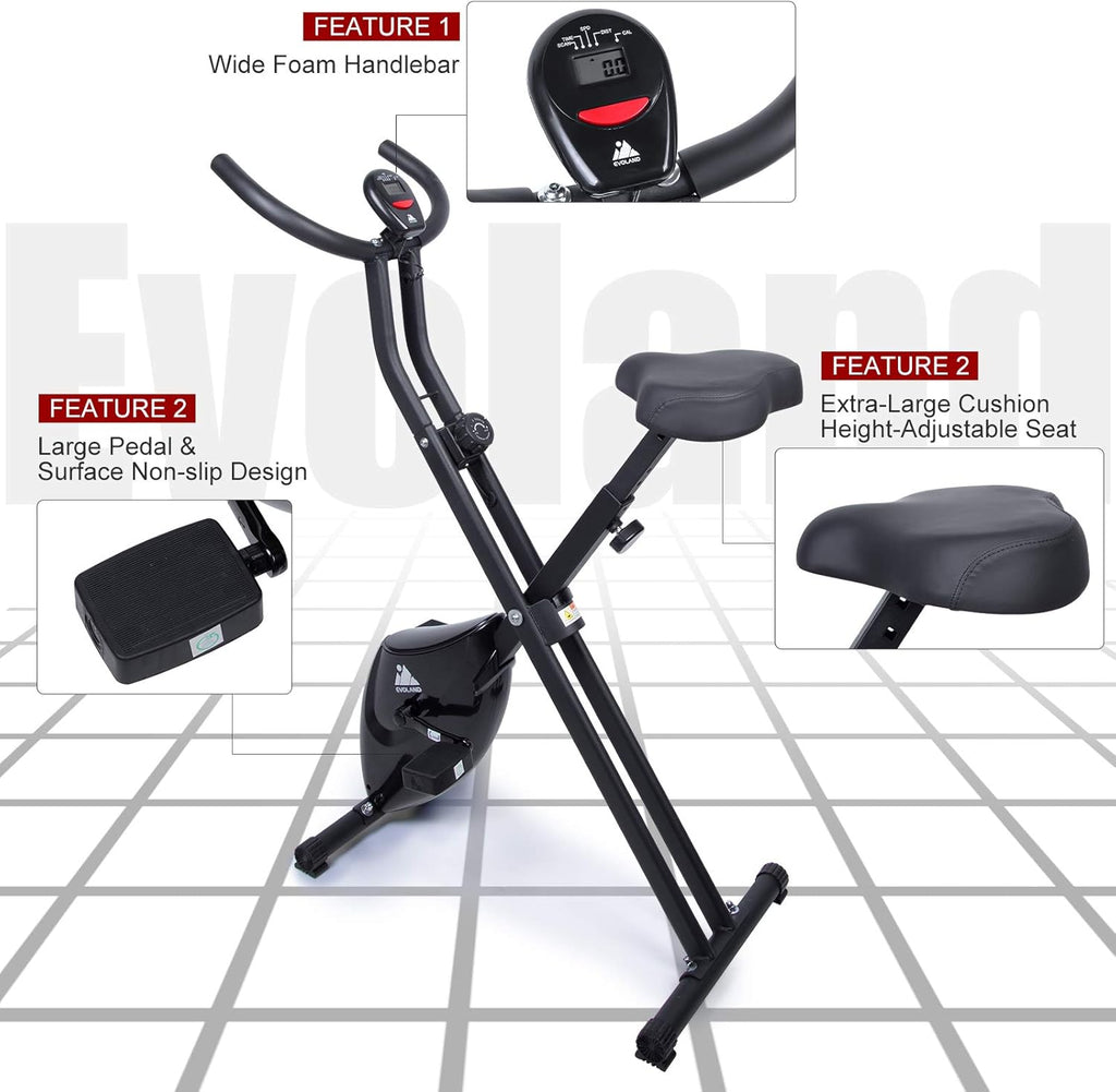 Foldable Magnetic Upright Exercise Bike with 8 Resistance Levels D409