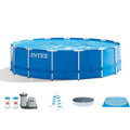 18ft x 48in Metal Frame Swimming Pool Set with Pump & Filter Q112