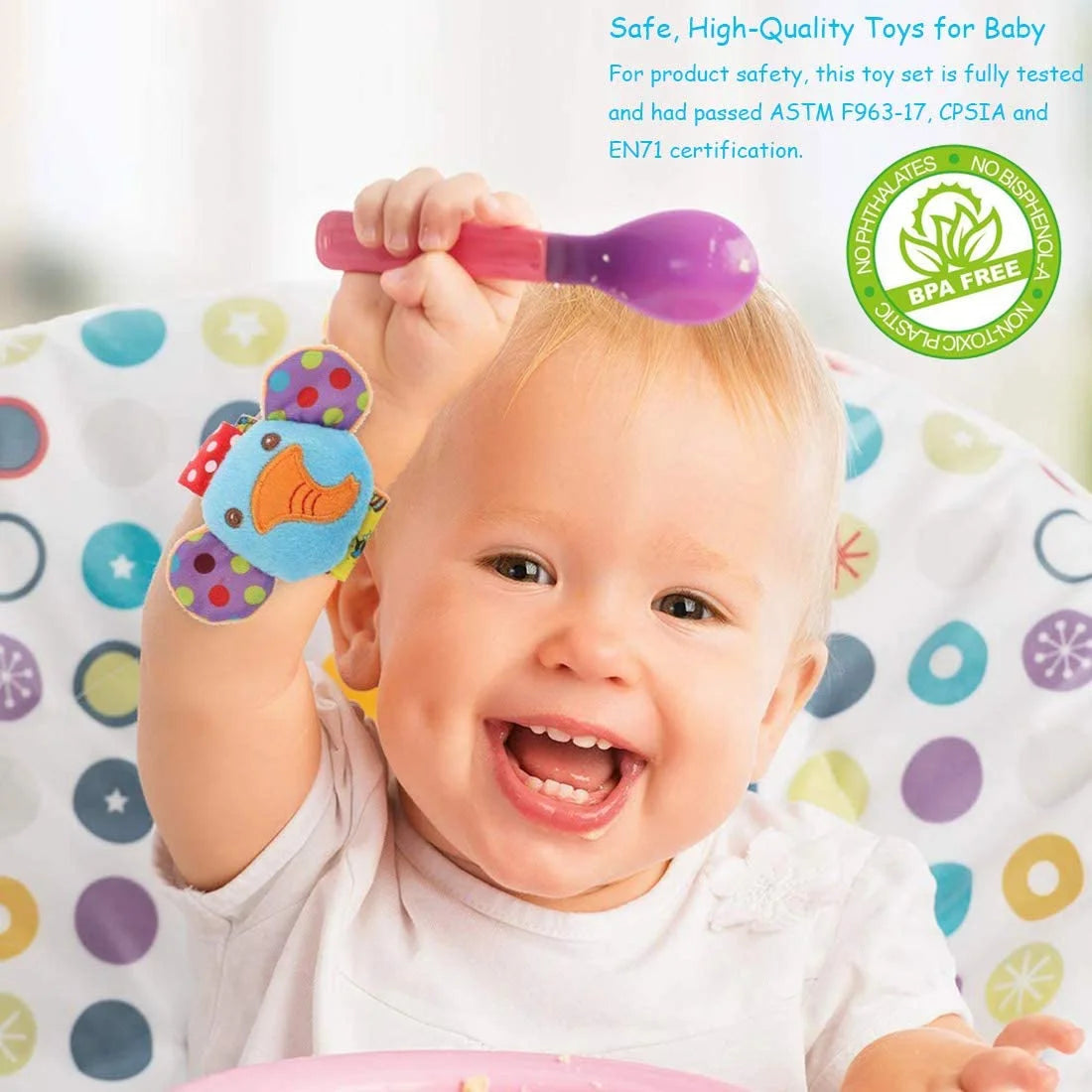 6 Pcs Baby Soft Rattle and Socks Toys Set O334