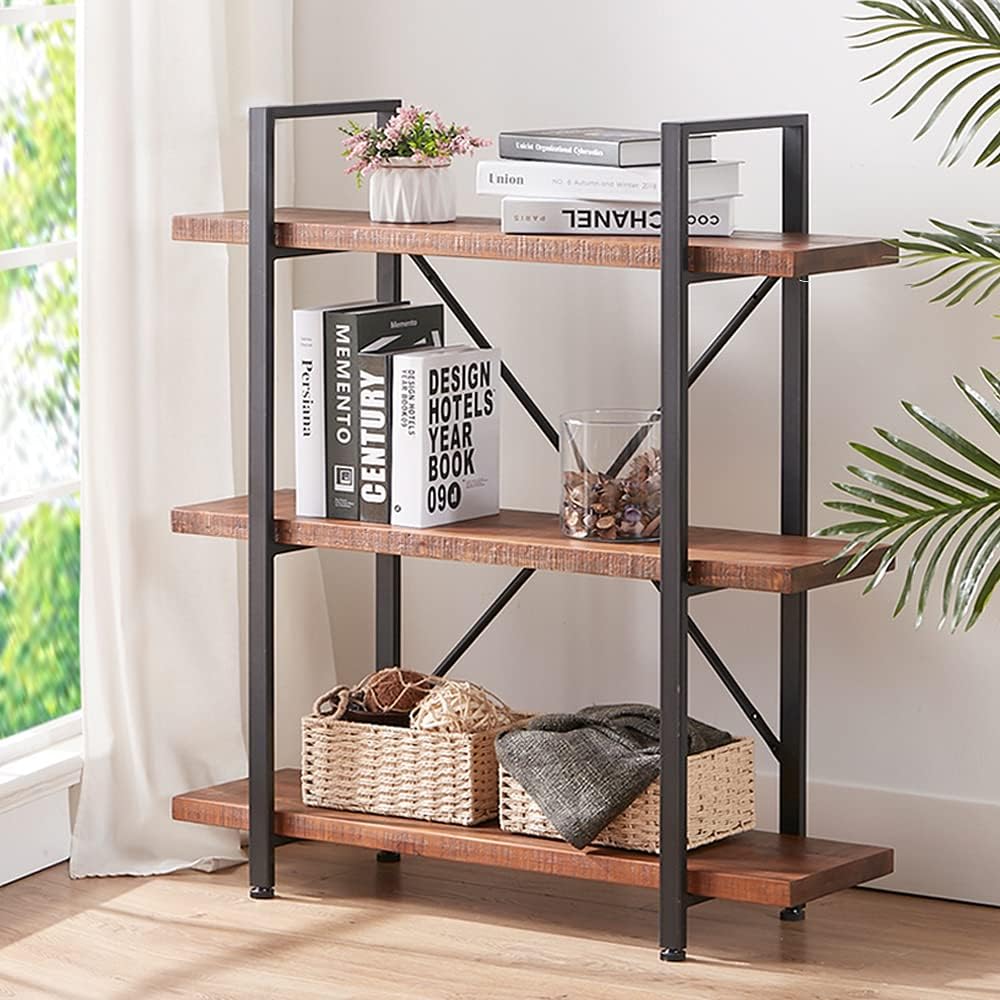 Solid Wood 3 Tier Bookshelf V59826