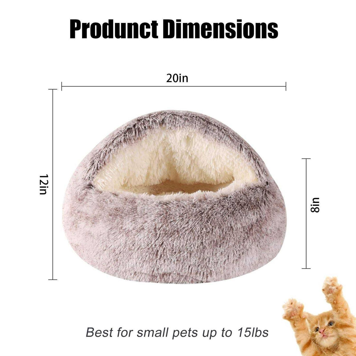 Hooded Round Dog Bed & Cat Cave Bed K940