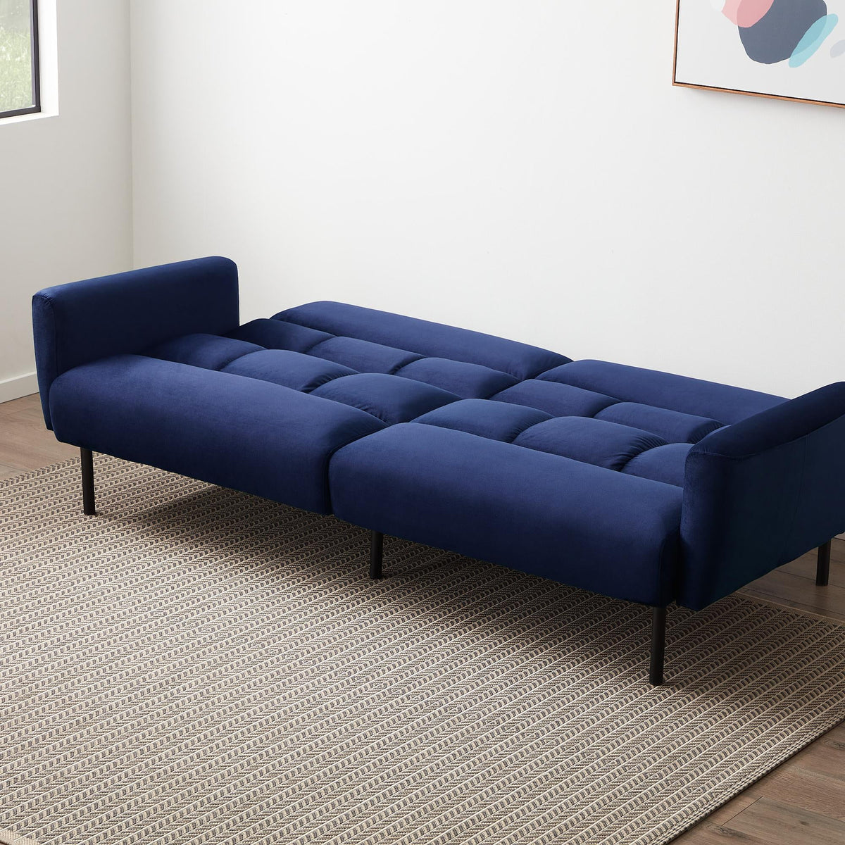 Navy Velvet Sofa Bed Y40661