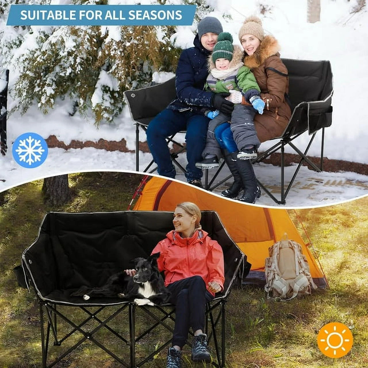 Heated Double Folding Camping Chair I606