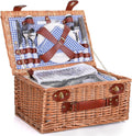 Wicker Picnic Basket for 4 with Insulated Liner Z737404