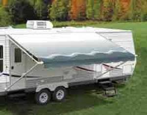 Vinyl Awning Ocean Blue 18ft White Castings B916