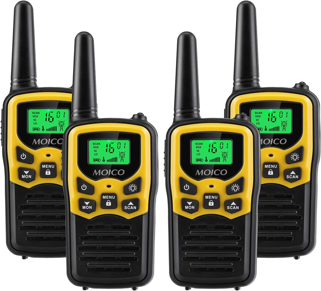 22 FRS Channels Yellow 4 Pack Walkie Talkies E199