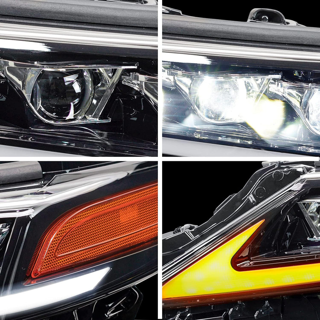 Full LED Projector Headlamp with Sequential Turn Signal DRL for Camry 2018 2019 2020 2021, A Pair Q30014