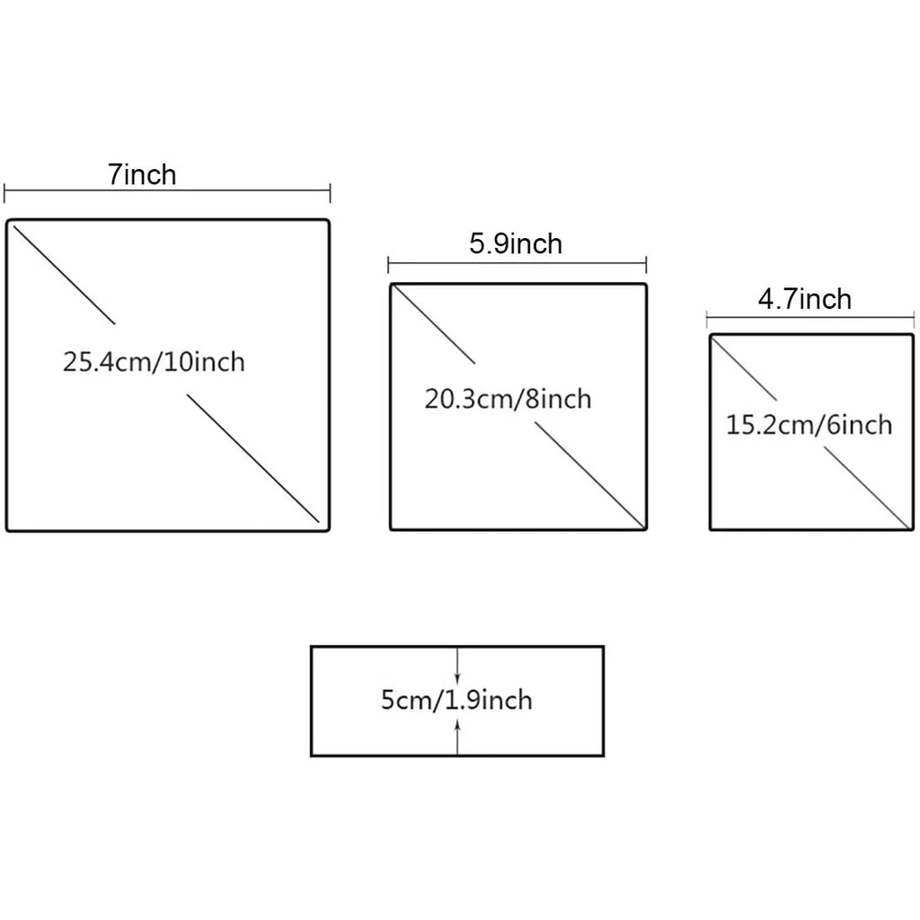 Set of 3 Stainless Steel Non-Stick Square Cake Molds M409050