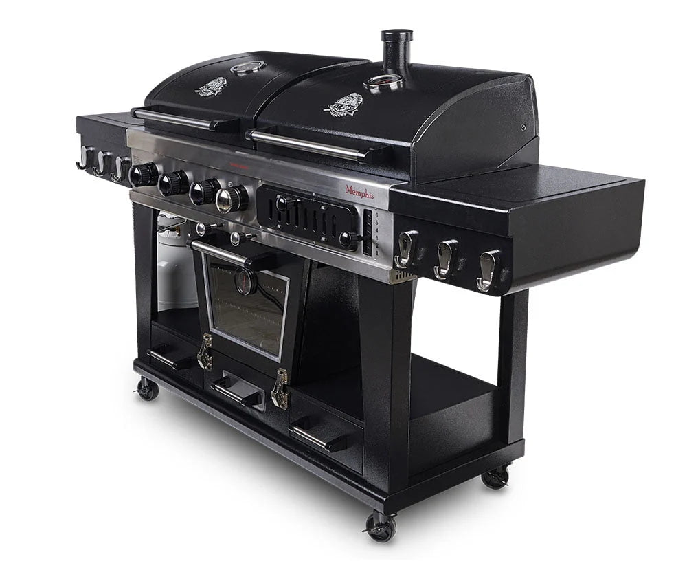 Gas and Charcoal Combo Grill with Electric Smoker Q2784