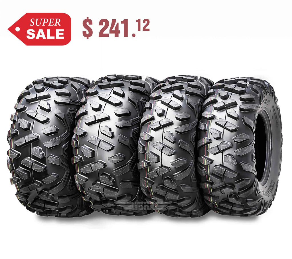 25x8-12 Front & 25x10-12 Rear 6PR ATV/UTV Tires Set 4 G5886