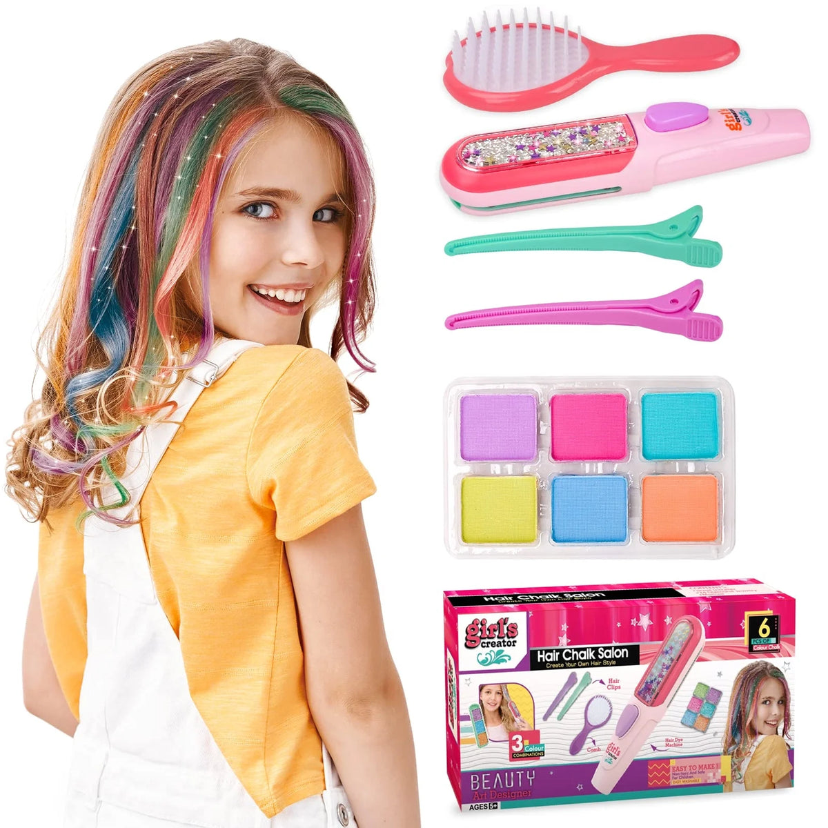 Hair Chalk Set for Kids DIY Hair Color Dye Chalk P310
