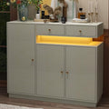 Light Grey Shoe Cabinet with 3 Doors and 2 Drawers C866