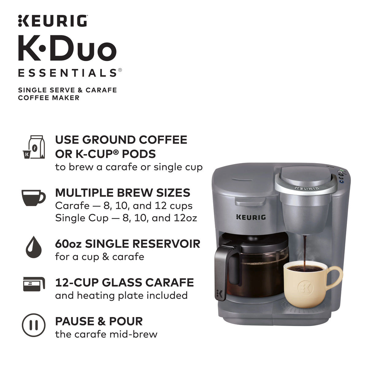 Black Single-Serve K-Cup Pod Coffee Maker E7769