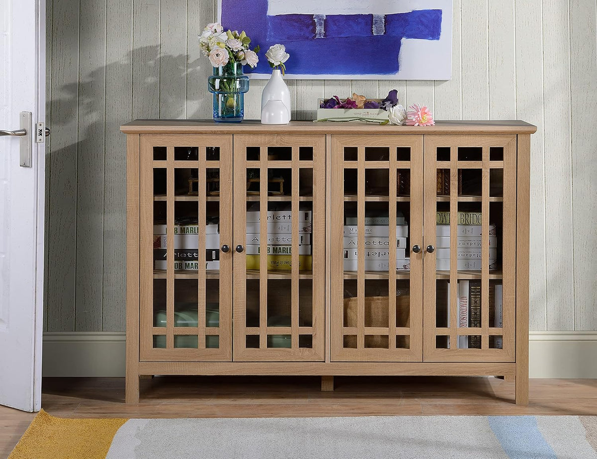 4 Door Glass Accent Cabinet Y75681