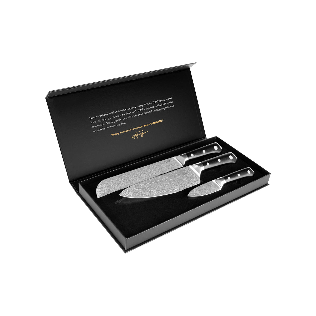 3-Piece Japanese Damascus Steel Kitchen Knife Set R182857