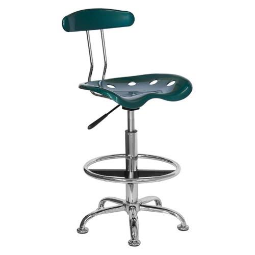 Green Drafting Stool with Tractor Seat V593