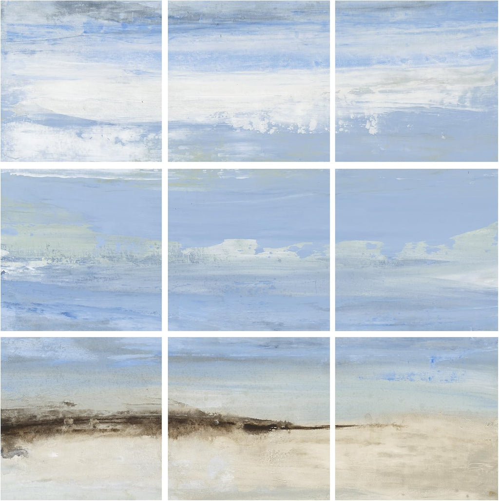Abstract Beach Seascape 9 pc Wall Art Set E9371