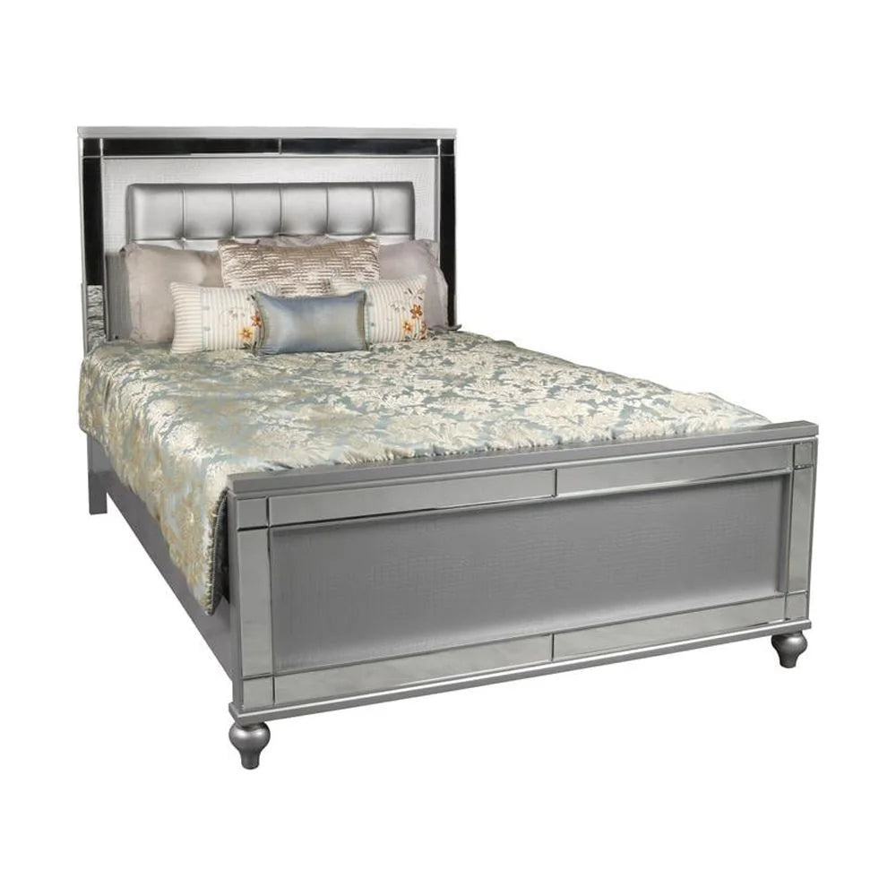 Solid Wood King Size Lighted Bed D4898