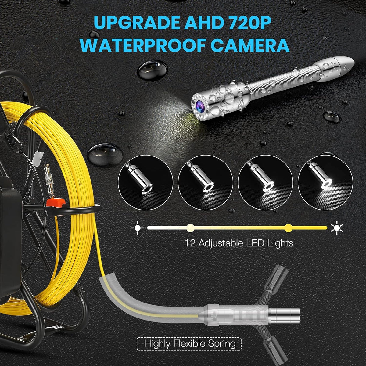 23mm HD 720P Sewer Camera with 9 LCD Monitor V717437