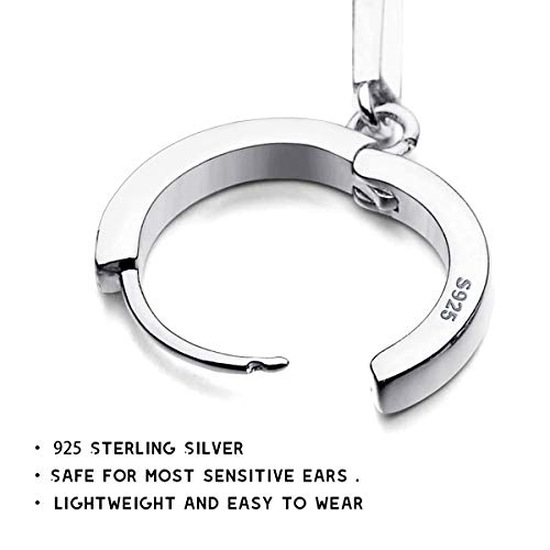 925 Sterling Silver Dainty Cross Huggie Hoop Earrings I5196
