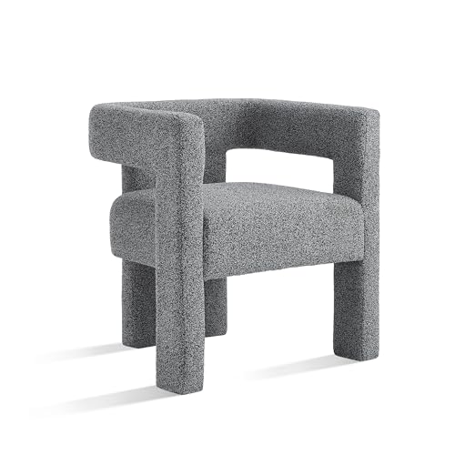 Blue Black Fabric Boucle Barrel Chair M30634
